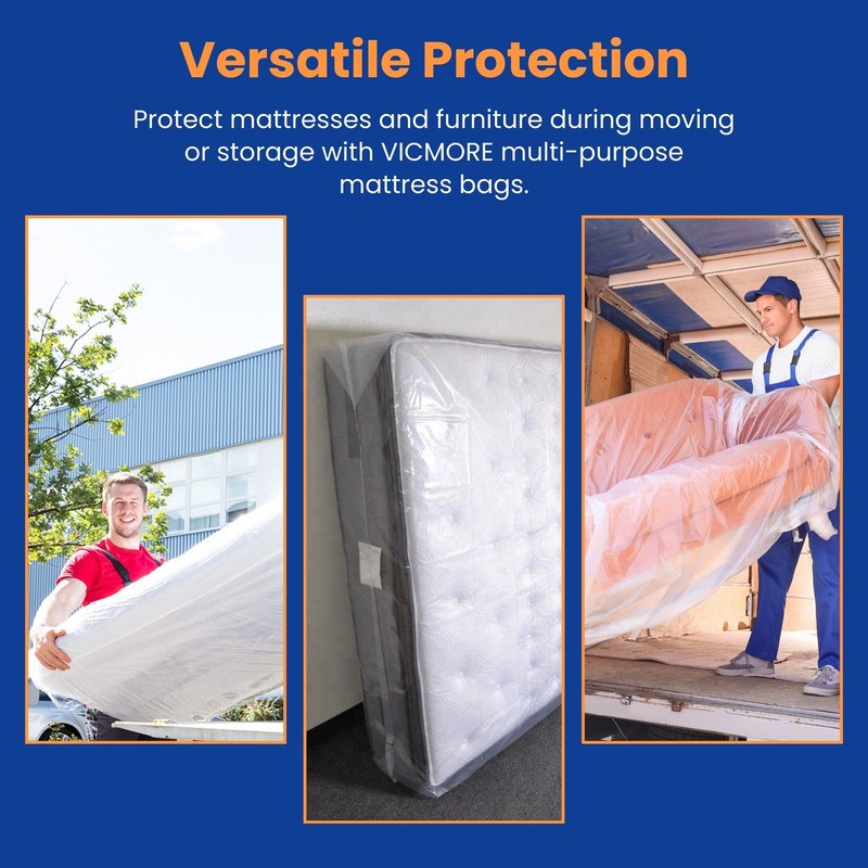 VICMORE Full Size Heavy-Duty Plastic Mattress Bag for Moving &