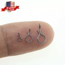 Tabash SS-XL No-Knot Snaps Fly Fishing Quick Change Connect for Flie Hook&Lures 100 pcs - M - 8mm/0.31in