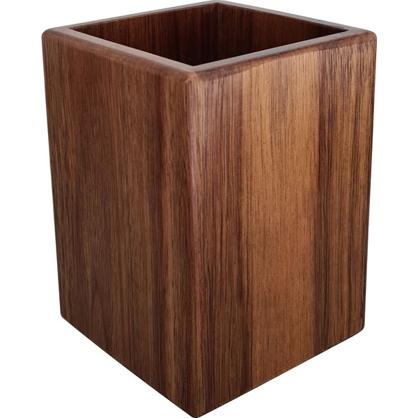 ALEXE® Kitchen Utensil Holder Acacia Wood Utensil Holder (Wood), Size 15 x 11 x 11 cm, Cutlery Storage, Cutlery Container, Cutlery Tray, Utensil Holder