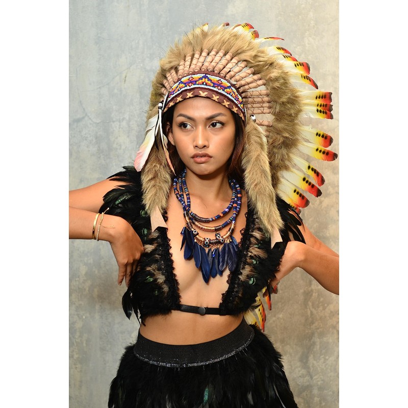 Medium Feather Headdress native American Inspired