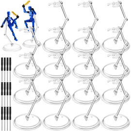 Colingmill 24 Set Action Figure Stand with Screwdriver Display Holder Base Clear Action Figure Accessories Plastic Stand Display for 6.3 Inch or 1/144 Hg/rg Model