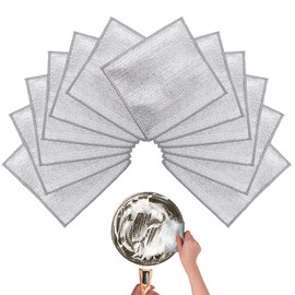 Wire Dishwashing Rags for Wet 12pcs Multipurpose Non-Scratch Kitchen Mesh Dishcloth