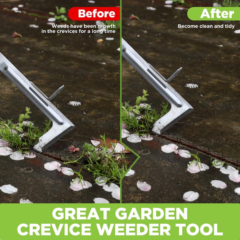 WORKPRO Crack Weeder, 12" Stainless Steel Crevice Weeding Tool with