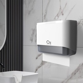 Translucent Wall-Mounted Hand Towel Dispenser & Tissue Holder Translucent Hand Towel Case / White 2ea