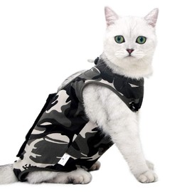 oUUoNNo Cat Wound Surgery Recovery Suit for Abdominal Wounds or Skin Diseases, After Surgery Wear, Pajama Suit, E-Collar Alternative for Cats