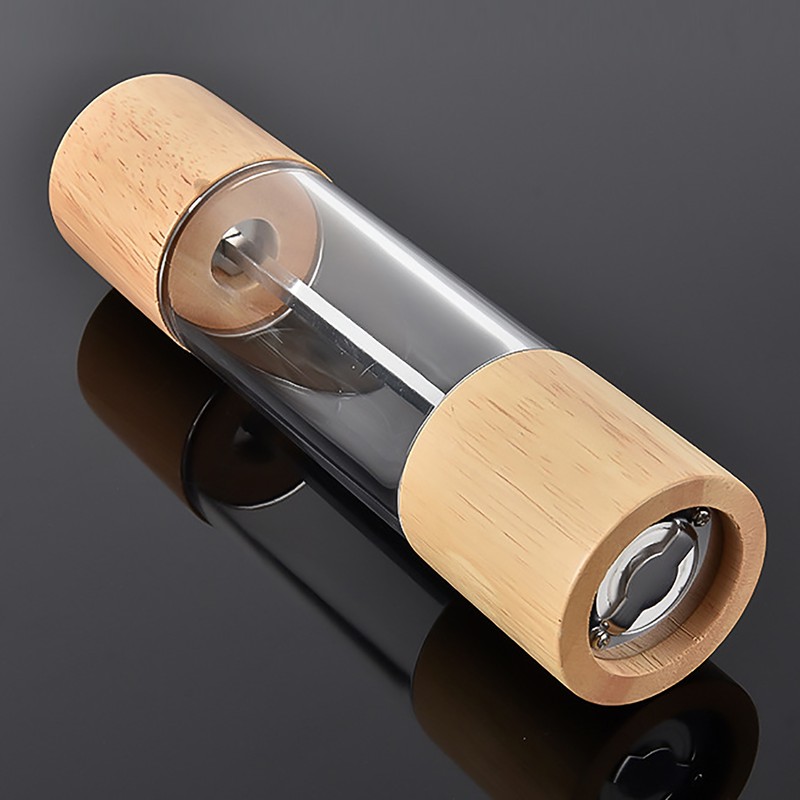 Manual Pepper Grinder Multifunctional Efficient Grinding Oak Patchwork Acrylic Pepper