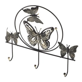 Gadpiparty Butterfly Clothes Hook Durable Rack for Bedroom Entryway Decorative Wall Mount Key Holder Drill Installation with Multiple Hooks for Coats Bags and Hats