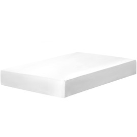 PiccoCasa Fitted Sheet Satin Bed Sheet 100 x 200 cm Fitted Sheet up to 35 cm Topper Height with Elastic Band White 100 x 200 x 35 cm