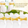 Hahafelt 100 pcs Chair Sashes Shiny Bow Spandex Bands for