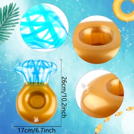 20 Pack Inflatable Diamond Ring Drink Holders Blow Up Diamond Drink Floats Diamond Cup Holder Coasters for Summer Pool Swim Party Bachelor Party