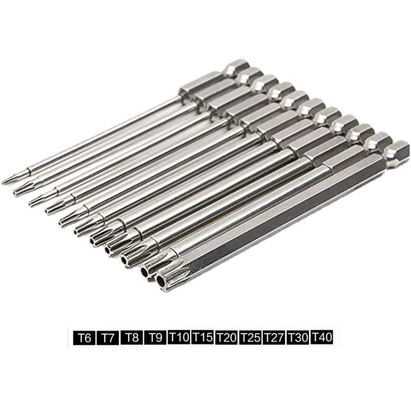 Fixinus 11 Piece Torx Head Screwdriver Bit Set, Magnetic 1/4