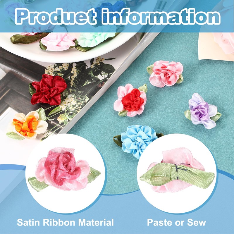 PATIKIL 1 Inch Ribbon Flowers Bows for Crafts, 20 Pack