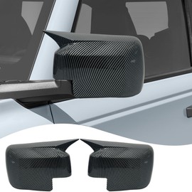 MUXEE Side Mirror Cover,for Ford Bronco 2020-2025，Horned Turn Signal housing Cover Sets car Accessories -Carbon Fiber（Without Turn Signal Cutout）