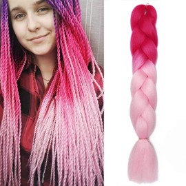 Braided Extensions, Braiding, Hair Extensions, Jumbo Crochet Hair, Synthetic Hair, Kanekalon, Colourful
