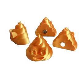Znet3D Poop Emoji Fridge Magnet - Pack of 4 - Add a Touch of Humor to Your Kitchen! (Silk Gold)