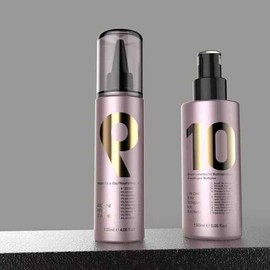 Premium Hair Styling Spray and Treatment Set, 4.05 fl oz 9 second water treatment and 5.05 fl oz, 10 in 1 spay Rose Gold