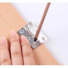 Anstore 1.73‘’ Butt Hinges 20pcs 44mm Folding Door Hinges Silver Stainless Steel Ball Bearing Hinges Thickened Internal Door Hinges with 120pcs Screws,for Home Door,Window,Storage Box Repair