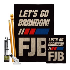 FJB Flag FJB Go Brandon Burlap Garden House Flag Kit Americana Political President Democrat Republican Tea Party United State American Election Banner Small Yard Gift Double-Sided, Made in USA