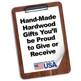 Letter Size Clipboard Solid Hardwood American Walnut 9.5" x 13.5"