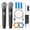 Wireless Microphone, Rechargeable Dual Cordless Handheld Dynamic Wireless Mics,NEWBAXS Karaoke