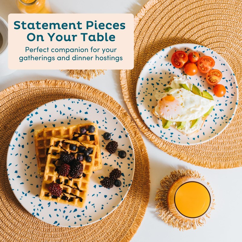 Nook Theory 4-Pack Bamboo Fiber Dinner Plates - Alternative for