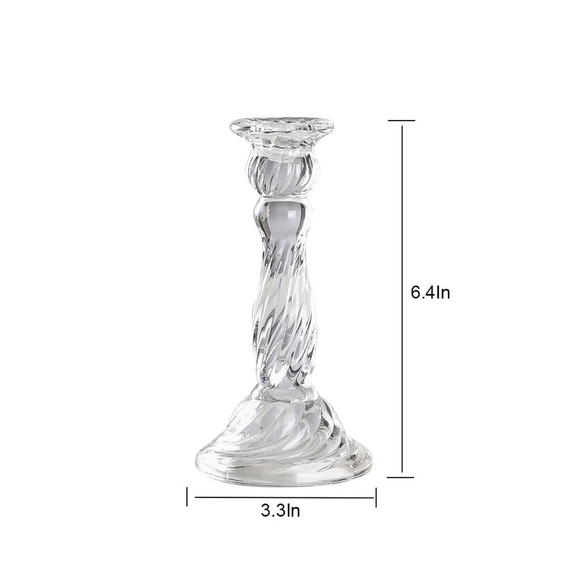 Vintage Glass Candlesticks Candles Holders Candelabras Wedding Celebration Centerpiece Taper