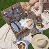Twine Newport Picnic Basket, Wicker Basket with Place Settings, Wine