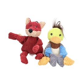 AB Tools Woodland Small Duck& Fox Knottie Plush Durable Dog Puppy Dog Play Toy Bundle