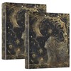 AEZODI Moon Goddess Stars 3 Ring Binders with Clipboard File