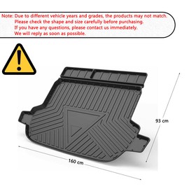 Forester Cargo Liner Compatible with 2014-2018 Subaru Forester，All Weather 3D Upgrade Modeling Black TPO Heavy-Duty Waterproof Rear Cargo Trunk Tray Floor Mats Protector