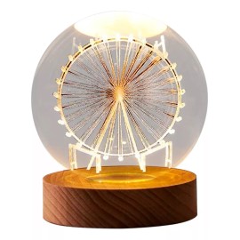 Maíz Lampara Bola Cristal 3d Carrusel Luz Led Noche Nocturna