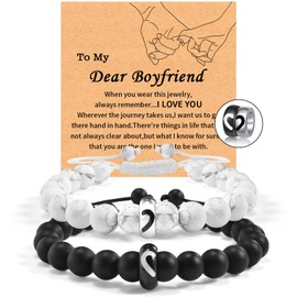 CheersLife Gifts for Boyfriend from Girlfriend Valentines Day Anniversary Birthday Gifts for Him Boyfriend BF Men Couples Relationship Bracelet Graduation I Love You Gifts for Boyfriend Christmas