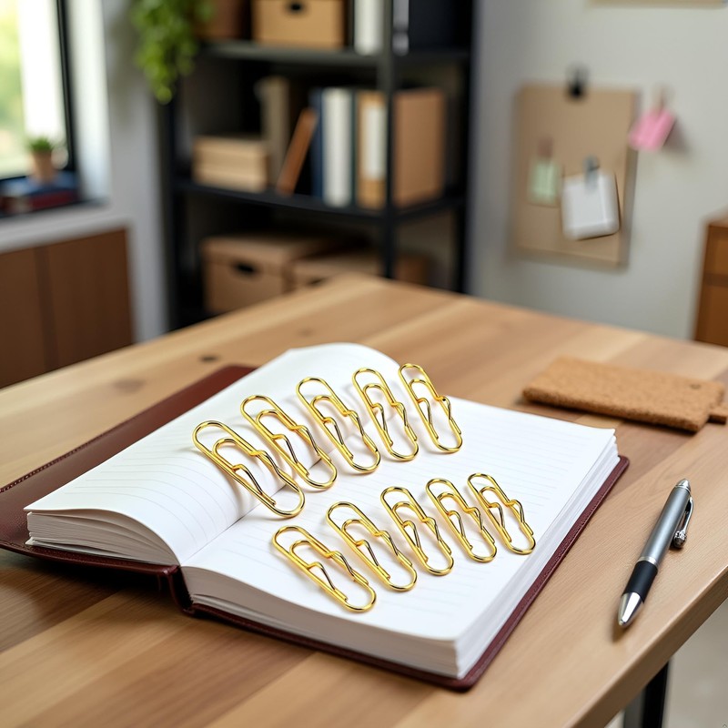 10Pcs Gold Metal Pen Clips, Multi Function Pen Holder Clips