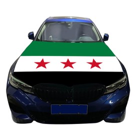 Syrian Flag Syria Arab Flag for Car Hood Cover 4X5Ft for Accessories Fits Coupe Saloon SUV MPV