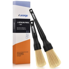 LICARGO Detailing Brush Car – for Effective & Gentle Cleaning Inside and Outside – 2 Pieces Brush Car Care for Rims, Engine – Car Detailing Brush – Car Brush Cleaning Brush Car Set