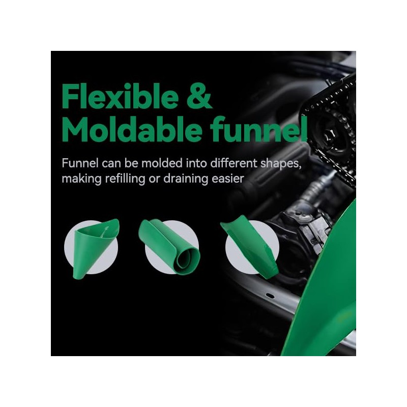 CRAFINTYRA Flexible Oil Funnel Reusable - Green Color, Multi-Purpose Fiunel,
