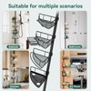 Dimyno Corner Shower Caddy Tension Pole, 4 Tier Adjustable Rustproof