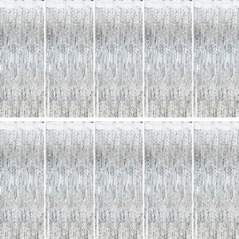 Silver Birthday Party Decorations 10pcs Silver Streamers Foil Fringe Backdrop Curtains Photo Booth Props Prom Decorations for Bachelorette, Engagement, Disco Party, Graduation,Wedding, Anniversary