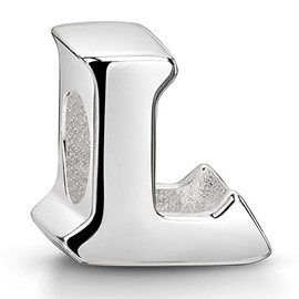 MATERIA by Matthias Wagner Beads Alphabet Charms Pendant Silver 925 Letters High Gloss, Silver