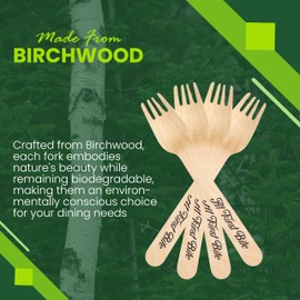 Perfect Stix-Sucre Shop at First Bite-20 Wooden Cutlery Forks with at First Bite Themed Print (Pack of 20)