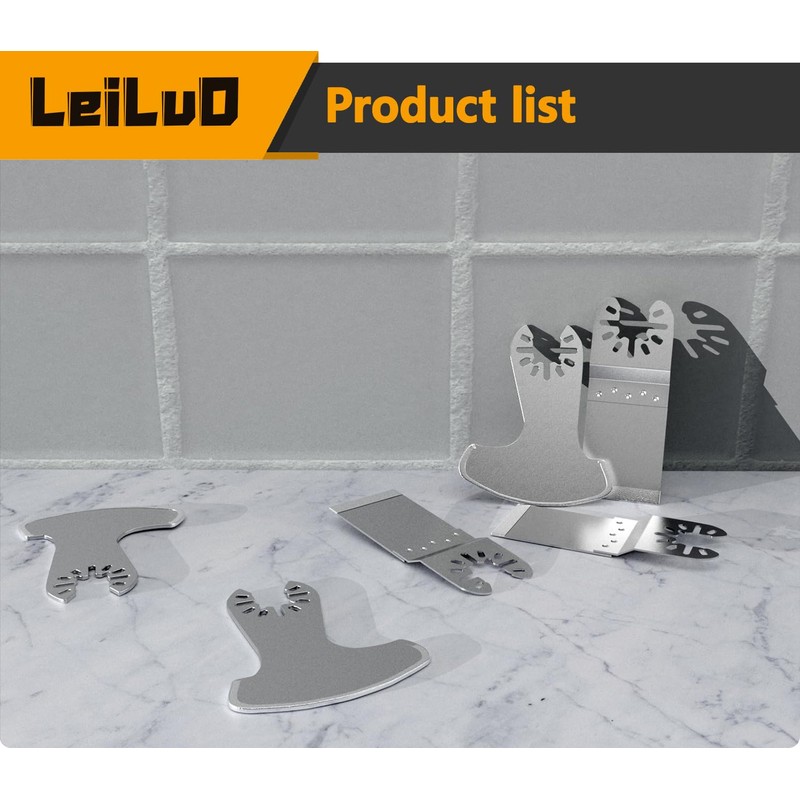 6 Piece Diamond Grit Oscillating Grout Removal Blade Set Universal