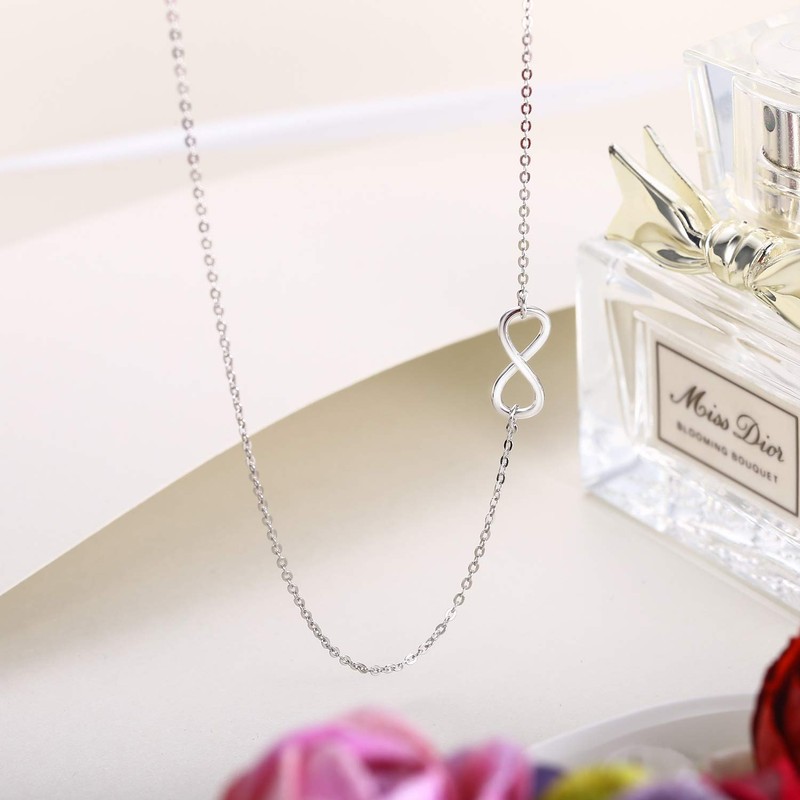 EVER FAITH 925 Sterling Silver Small Sideways 8 Shaped Infinity