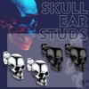 Skull Studs for Men Women Black Skull Head Stud Earrings