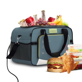 outohome OUTHOME 26Qt 12V Portable Car Cooler & Warmer Handbag, Portable Electric Cooler Backpack, Keeps Drinks Cold & Food Hot, Includes Shoulder Strap, Car Charger Adapters