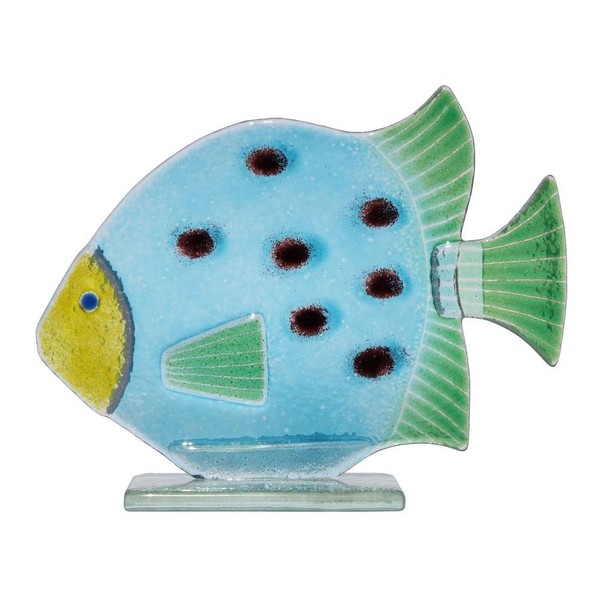 D & J Glassware Fused Glass Bubbles the Fish Ornament