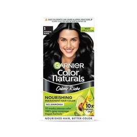 Garnier Color Naturals Crema permanente nutritiva para el cabello, color negro natural, 1 set