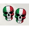 2 x 10cm Italy Skull Stickers - Italian Europe Flag