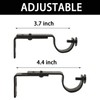Eau 10 Pieces of Adjustable Black Curtain Rod Brackets, Heavy