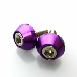 KA Depot Stainless Steel Powder Coated Purple Chrome License Plate Frame w/Cap Holder Tag