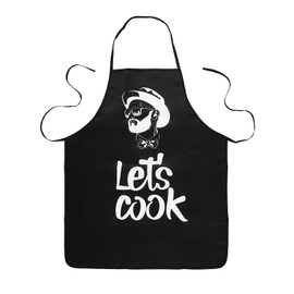 TUYUU Black Funny Cooking Chef Apron,BBQ Kitchen Work Aprons Birthday Dad Boyfriend Husband Gifts.Grilling Apron For Men-Let’s Cook